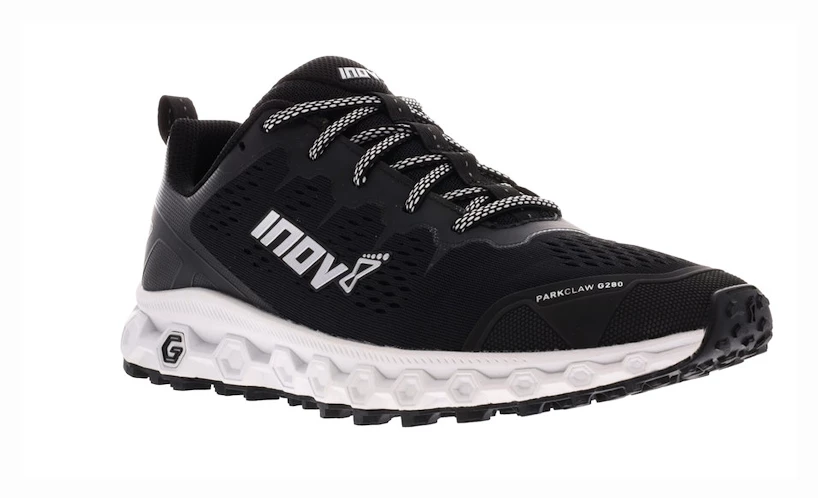 Heren hardloopschoenen Inov-8  Parkclaw G 280 M (S) Black/White  UK 10,5