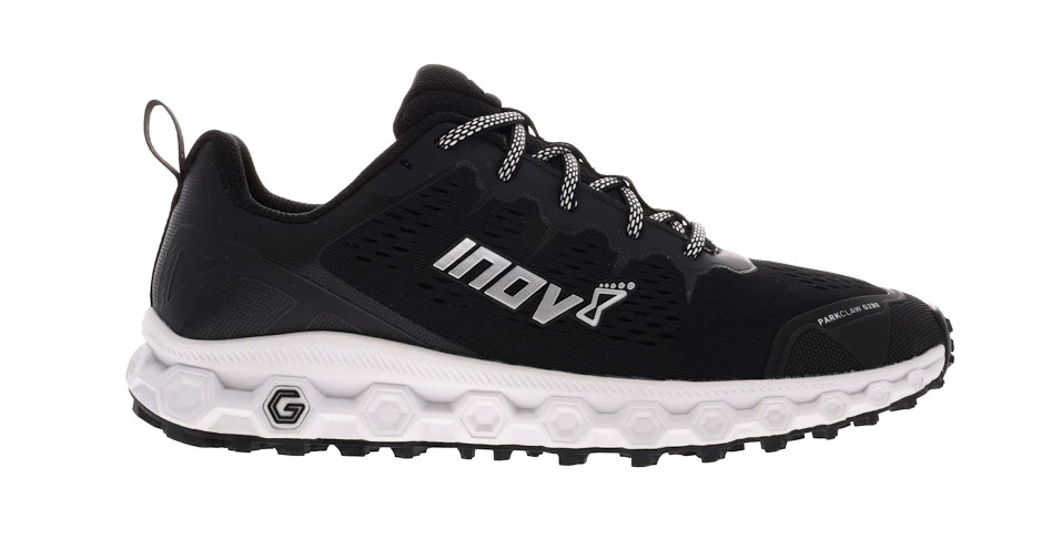 Heren hardloopschoenen Inov-8  Parkclaw G 280 M (S) Black/White  UK 10,5