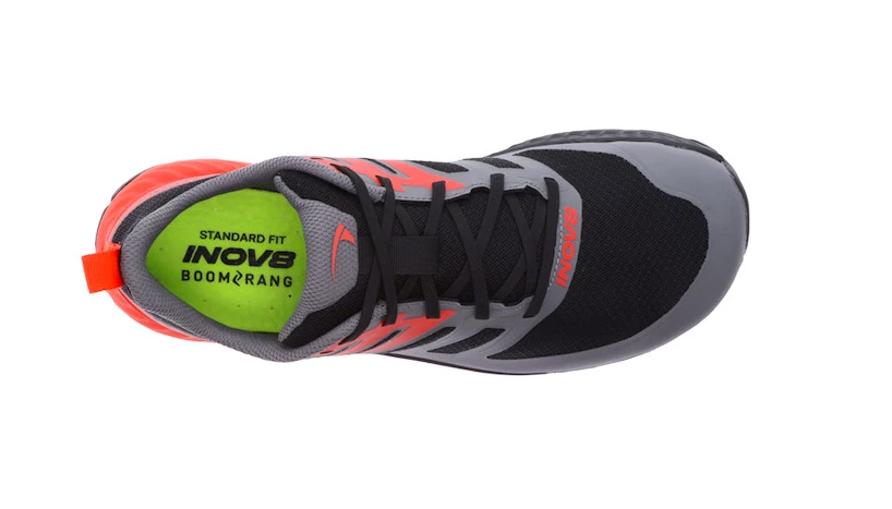 Heren hardloopschoenen Inov-8 Trailfly  M (Wide) Black/Fiery Red/Dark Grey