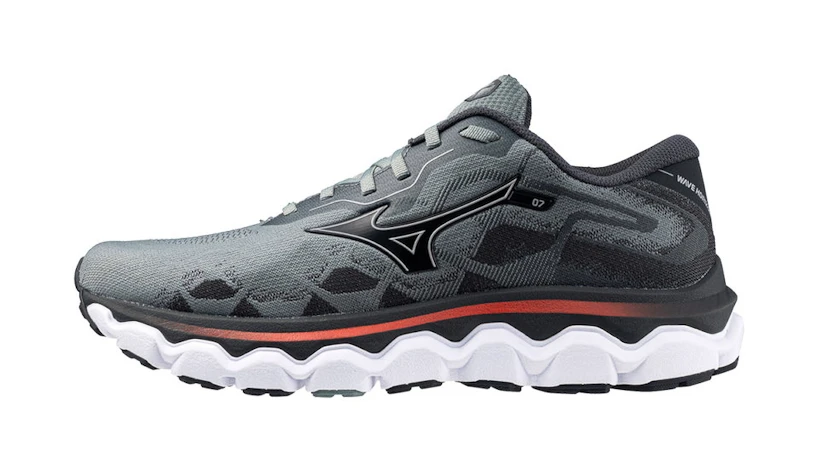 Heren hardloopschoenen Mizuno  Wave Horizon 7 Lead/Nickel/Cayenne  UK 14