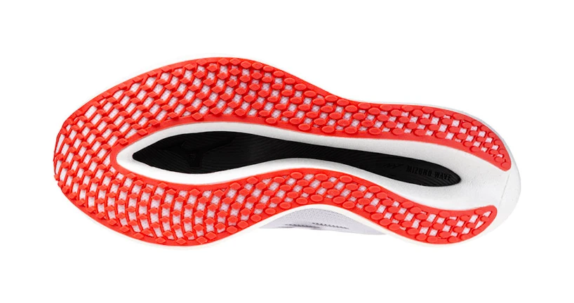 Heren hardloopschoenen Mizuno Wave Rebellion Pro 2 White/Harbor Mist/Cayenne  UK 6