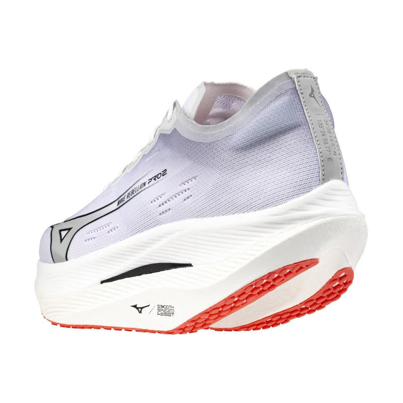 Heren hardloopschoenen Mizuno Wave Rebellion Pro 2 White/Harbor Mist/Cayenne  UK 6