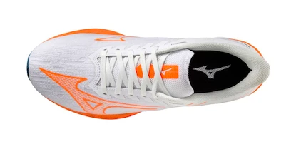 Heren hardloopschoenen Mizuno Wave Rebellion Sonic White/Light Orange/Blue Ashes  UK 6