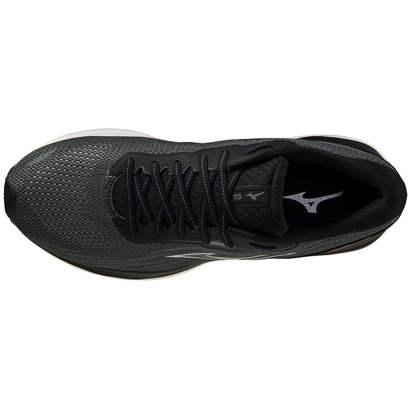 Heren hardloopschoenen Mizuno  Wave Skyrise 3 Black/Silver  UK 10