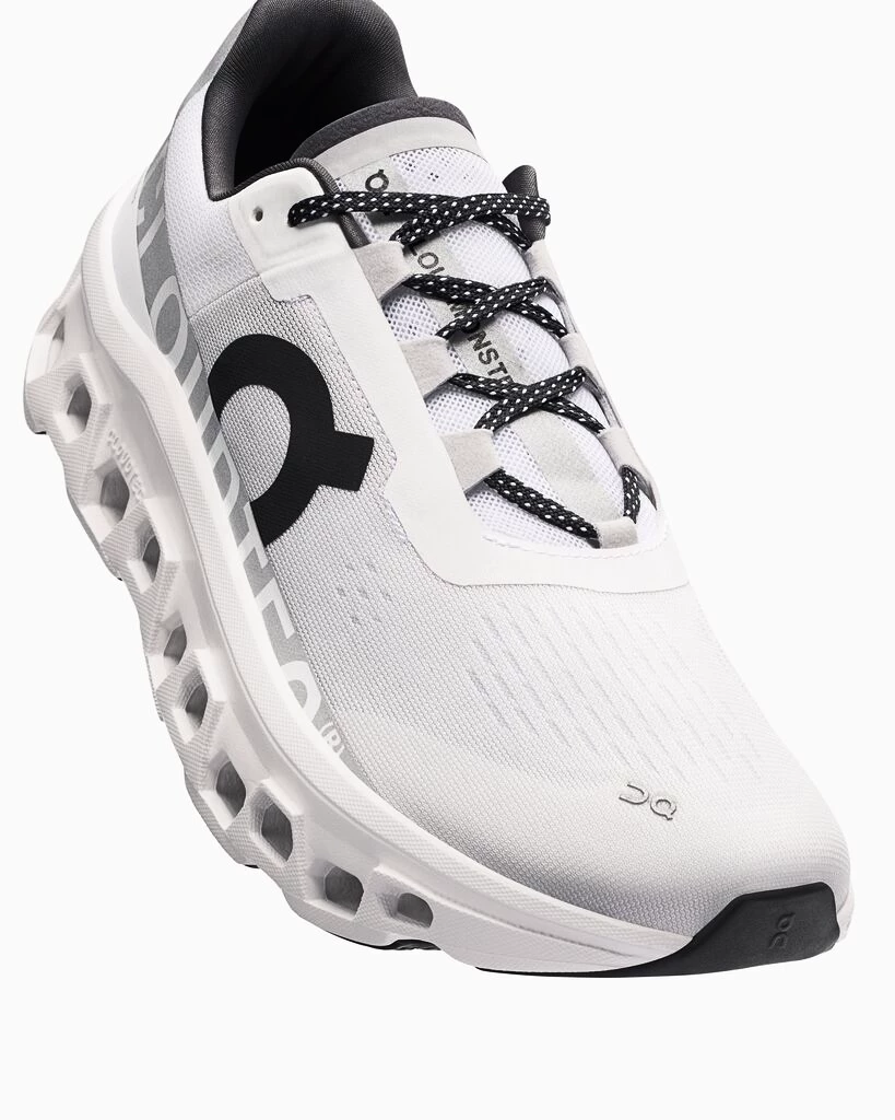 Heren hardloopschoenen On Cloudmonster All White
