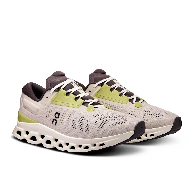 Heren hardloopschoenen On Cloudstratus 3 Pearl/Ivory