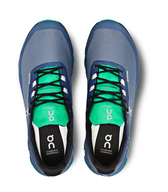 Heren hardloopschoenen On Cloudvista Waterproof Metal/Denim