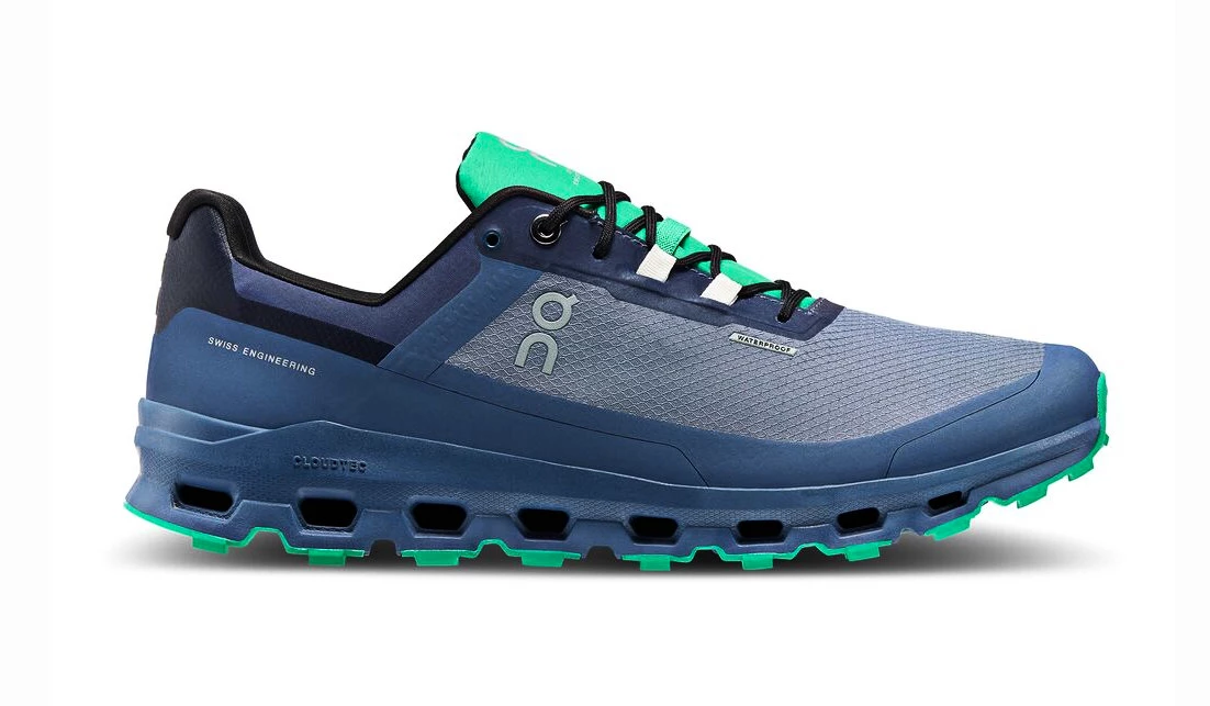 Heren hardloopschoenen On Cloudvista Waterproof Metal/Denim