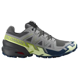 Heren hardloopschoenen Salomon Speedcross 6 Castlerock/Lime Cream/Poseidon