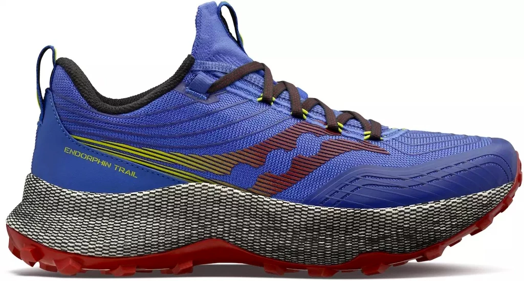 Heren hardloopschoenen Saucony  Endorphin TRAIL blue raz/spice