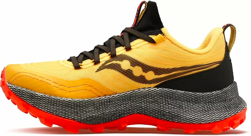 Heren hardloopschoenen Saucony  Endorphin TRAIL vizigold/vizired