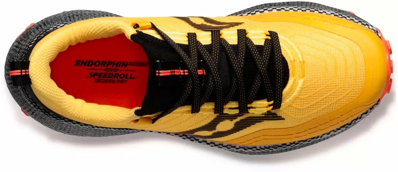 Heren hardloopschoenen Saucony  Endorphin TRAIL vizigold/vizired