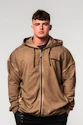 Heren hoodie Nebbia  Washed-off Zip Up Hoodie GYM BRO 362 Light Brown
