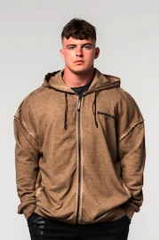 Heren hoodie Nebbia Washed-off Zip Up Hoodie GYM BRO 362 Light Brown