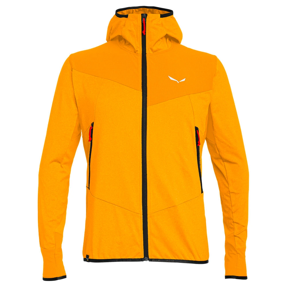 Heren hoodie Salewa  Agner Hybrid PL/DST M FZ Hdy Turmeric Melange/0910