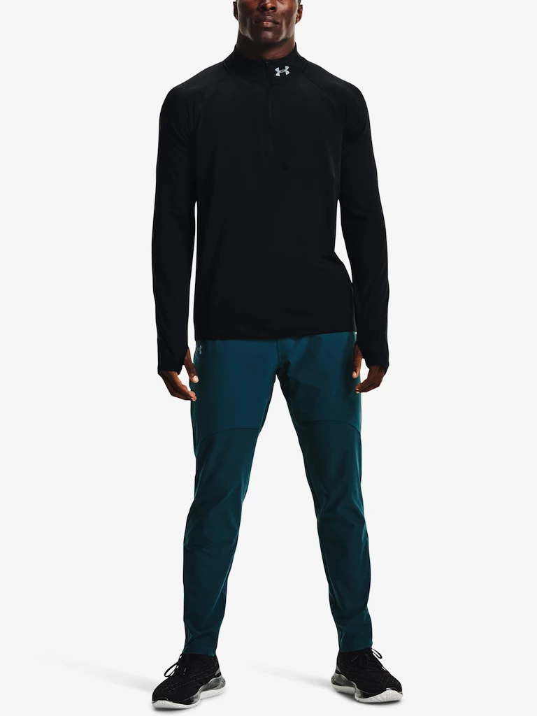 Heren hoodie Under Armour  Qualifier Run 2.0 1/2 Zip-BLK