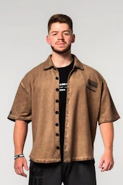 Heren overhemd Nebbia Washed-off Oversized Shirt 90s THROWBACK 347 Light Brown