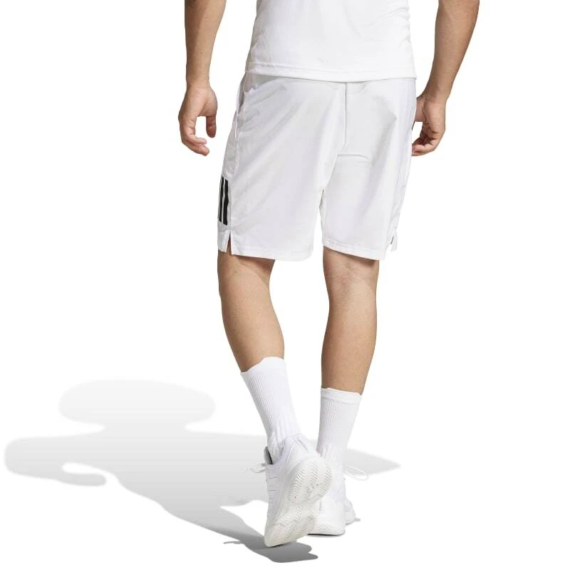 Heren short adidas  Club 3 Stripes Short White