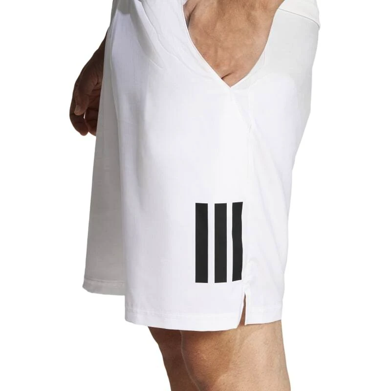 Heren short adidas  Club 3 Stripes Short White
