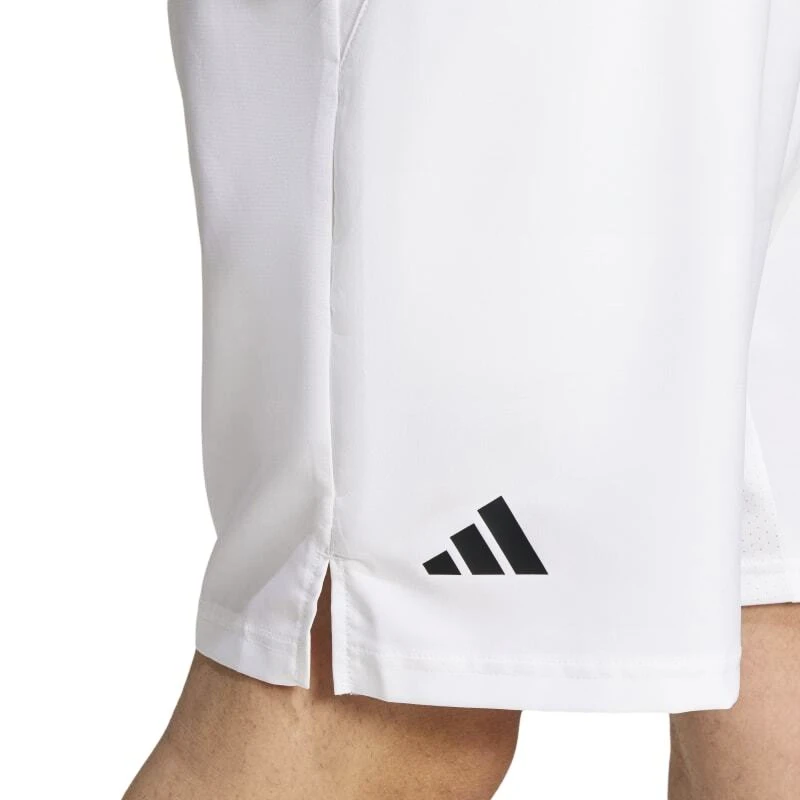 Heren short adidas  Club 3 Stripes Short White