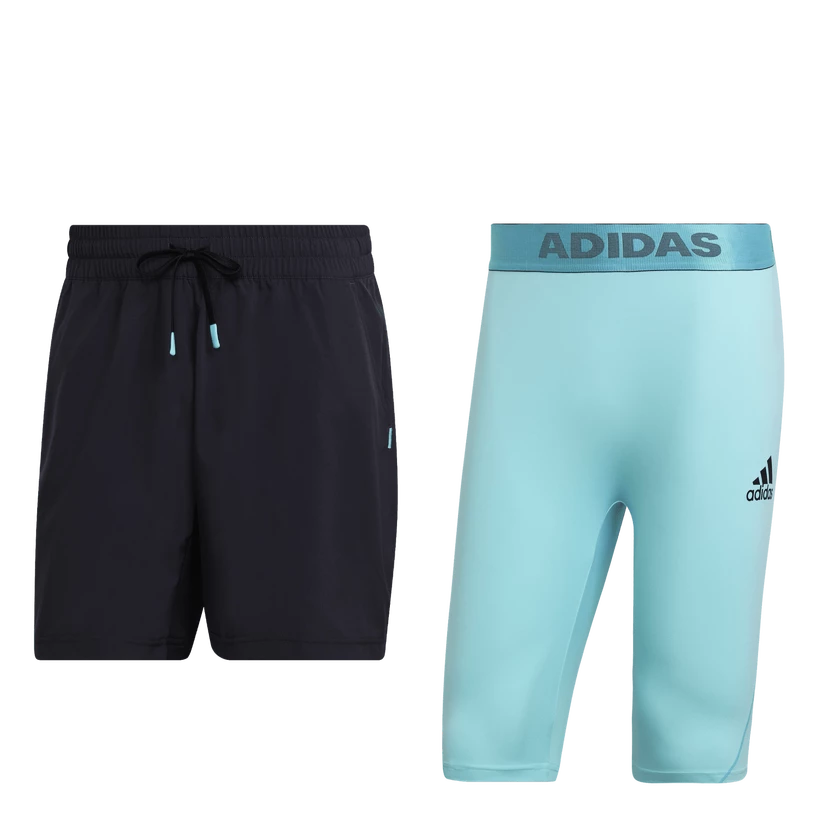 Heren short adidas  Paris 2 in 1 Short Carbon XXL