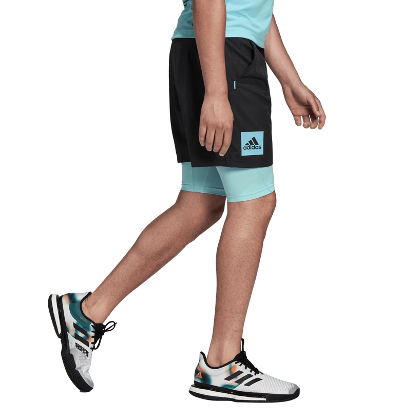 Heren short adidas  Paris 2 in 1 Short Carbon XXL