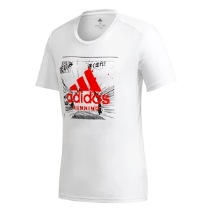 Heren T-shirt adidas  Fast GFX white