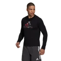 Heren T-shirt adidas  Fast Graphic LS Tee Black