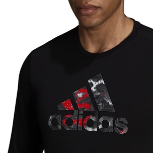Heren T-shirt adidas  Fast Graphic LS Tee Black