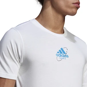 Heren T-shirt adidas  Thiem Graphic Tee White
