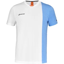 Heren T-shirt Babolat Play Crew Neck Tee Men White/Blue