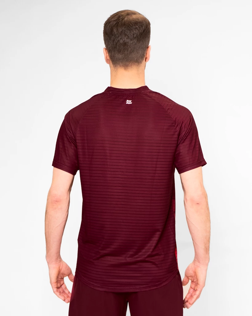 Heren T-shirt BIDI BADU  Protected Leafs Tee Bordeaux