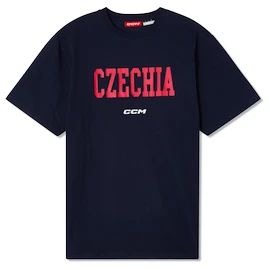 Heren T-shirt CCM Flag Tee Team CZE Navy