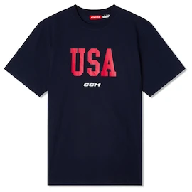 Heren T-shirt CCM Flag Tee Team USA Navy