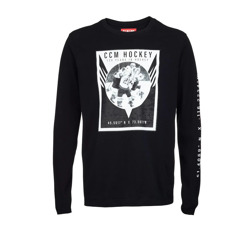 Heren T-shirt CCM Nostalgia POSTER L/S TEE M, Groen