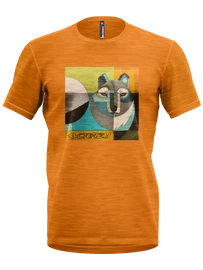 Heren T-shirt Crazy Idea Joker Wolf/Mustard