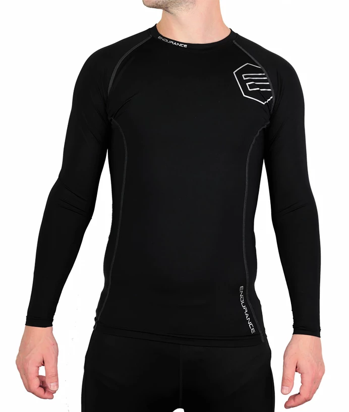Heren T-shirt Endurance  Crosbyton Compression LS Black XXL
