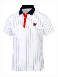 Heren T-shirt Fila Polo Stripes White/Stripes