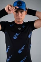 Heren T-shirt Hydrogen Flames Tech Tee Black/Bluette