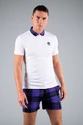 Heren T-shirt Hydrogen Tartan Zipped Tech Polo White (Purple/Black)