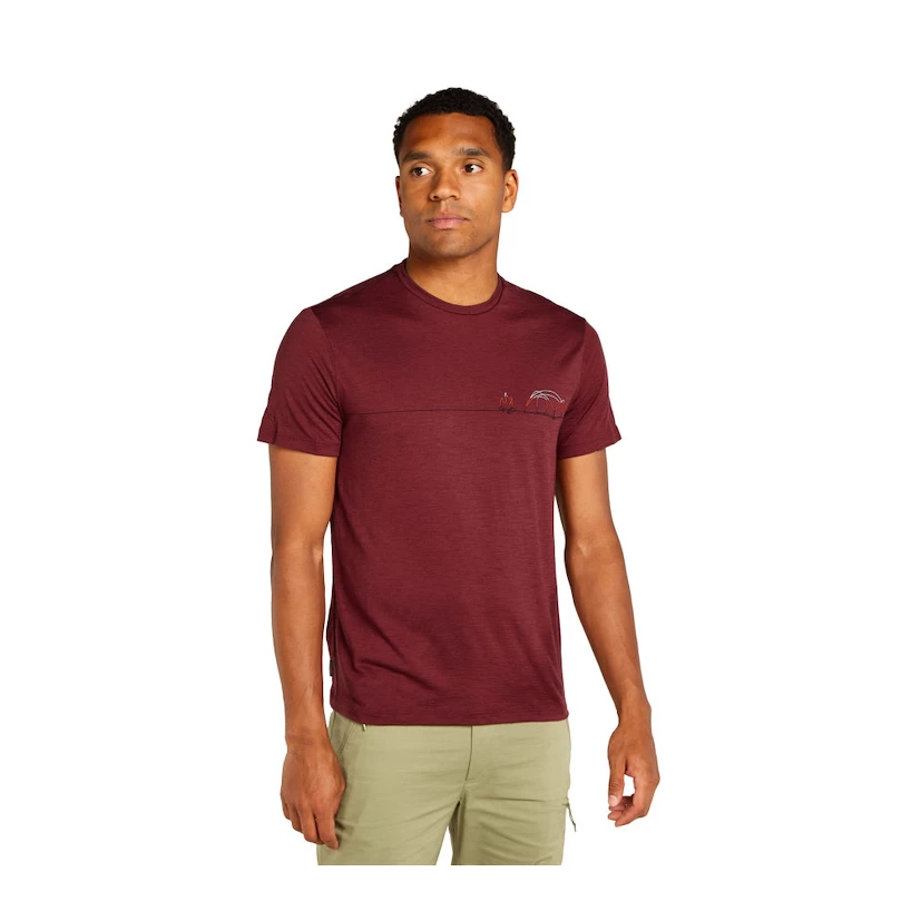 Heren T-shirt Icebreaker Merino 150 Tech Lite SS T Sing Li Cmp Port XL