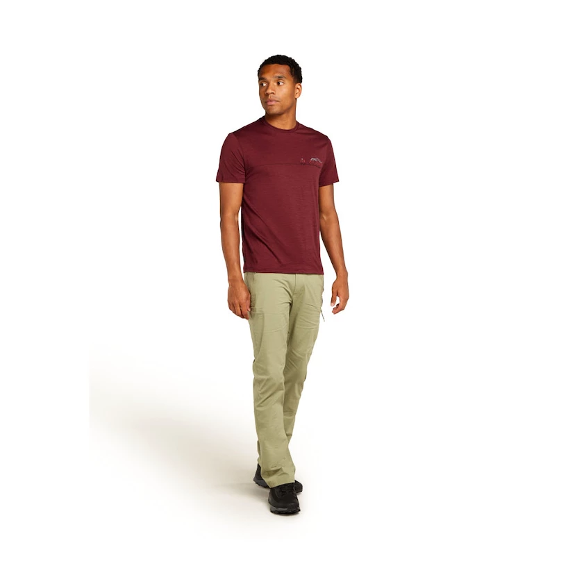 Heren T-shirt Icebreaker Merino 150 Tech Lite SS T Sing Li Cmp Port XL