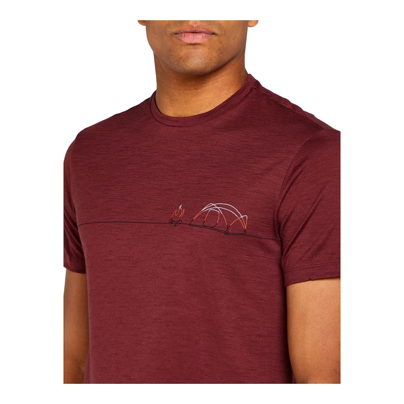 Heren T-shirt Icebreaker Merino 150 Tech Lite SS T Sing Li Cmp Port XL