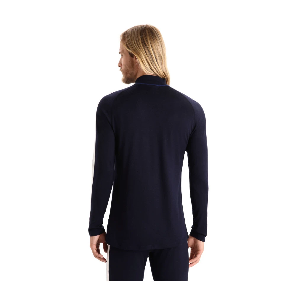 Heren T-shirt Icebreaker Merino 200 Oasis Sonebula LS High Neck Mid Navy/Royal Navy/Snow/Cb