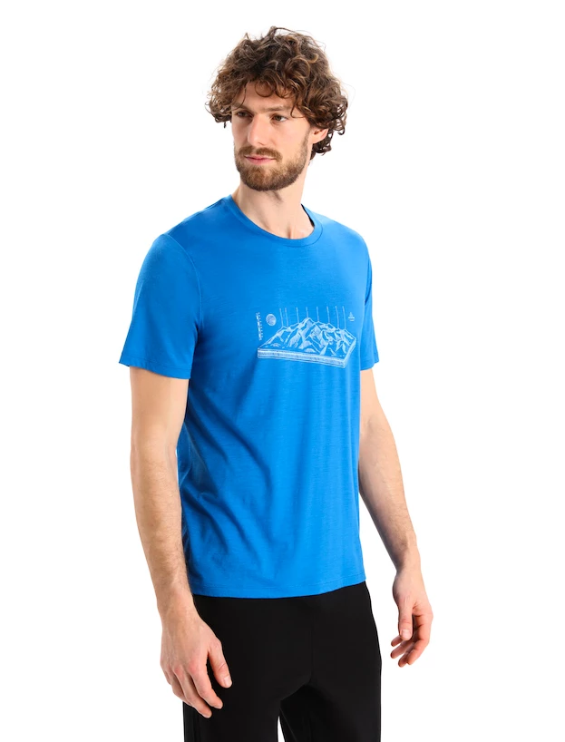 Heren T-shirt Icebreaker  Tech Lite II SS Alp Lazurite XL