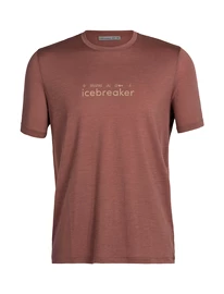 Heren T-shirt Icebreaker Tech Lite II SS Tee Nature Touring Club Grape