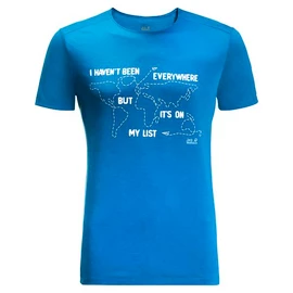 Heren T-shirt Jack Wolfskin Pack & Go Travel T Blue Pacific