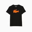 Heren T-shirt Lacoste  Big Logo Core Performance T-Shirt Black/Sunrise