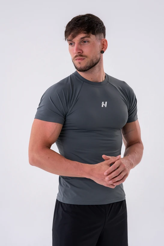 Heren T-shirt Nebbia  Functional Slim-fit T-shirt 324 grey XL