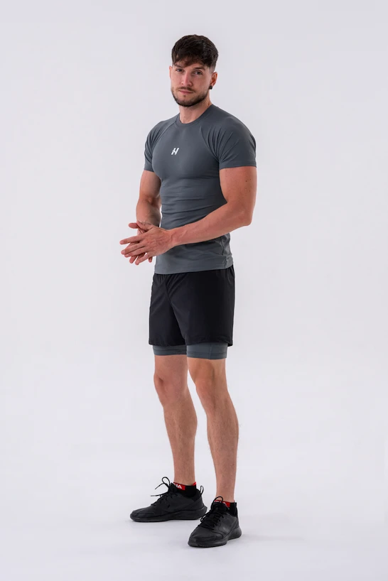Heren T-shirt Nebbia  Functional Slim-fit T-shirt 324 grey XL